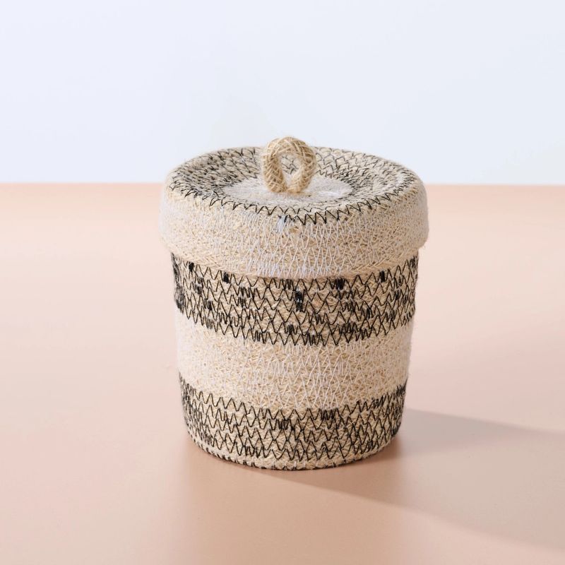 Dorakata Stitched Jute Basket with Lid, Bangladesh