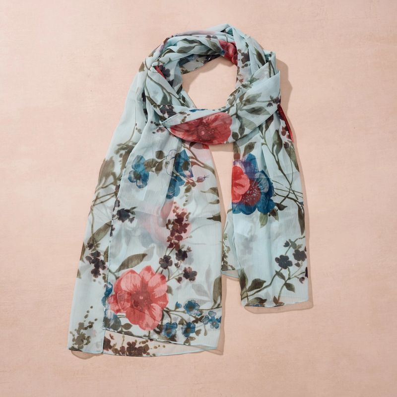 Komal Floral and Leaf Chiffon Scarf, India