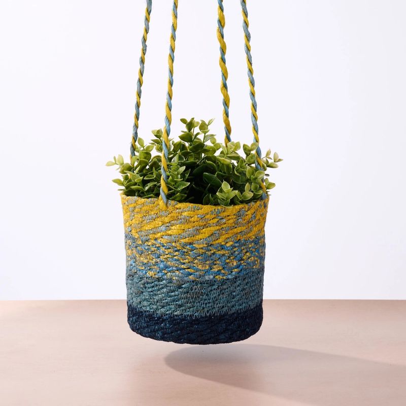 Buna Jute Plant Hanger - Blue, Bangladesh