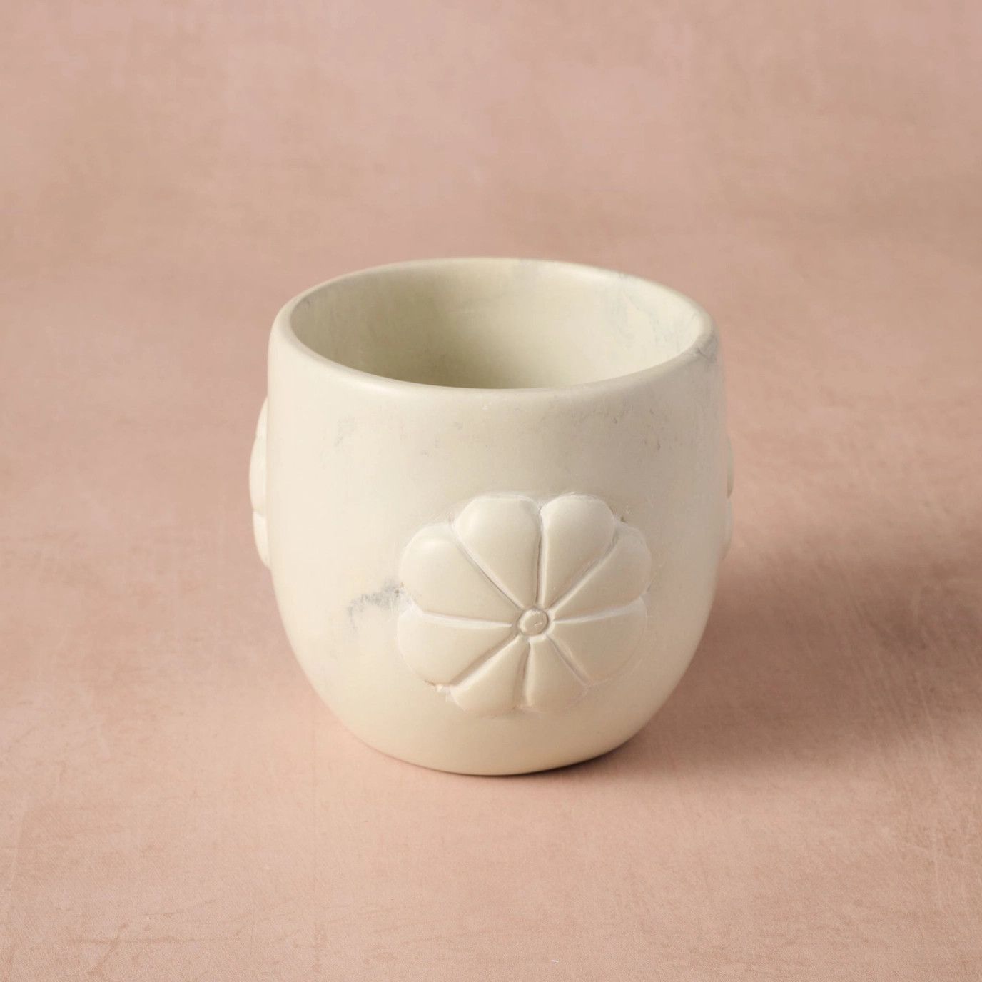 Mea Floral Soapstone Planter, Kenya