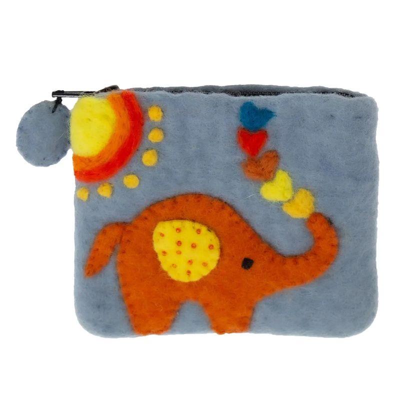 Elephant Felt Coin Purse, Nepal