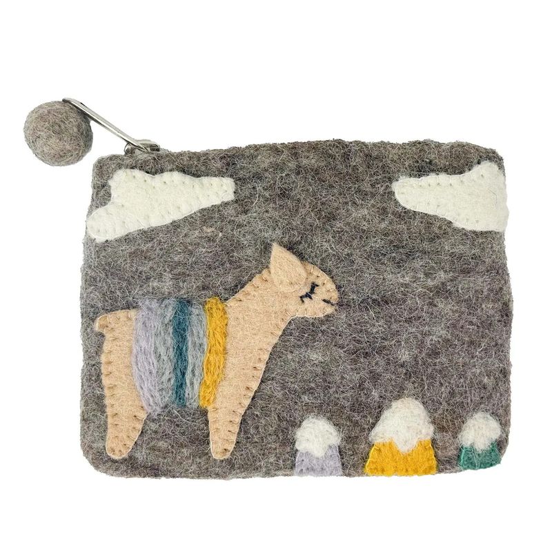 Llama Felt Coin Purse, Nepal