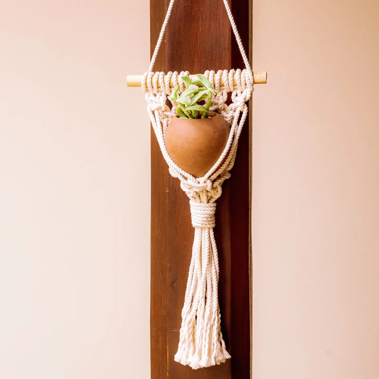 Macrame Wall Hanging Planter, Terracotta, Nicaragua