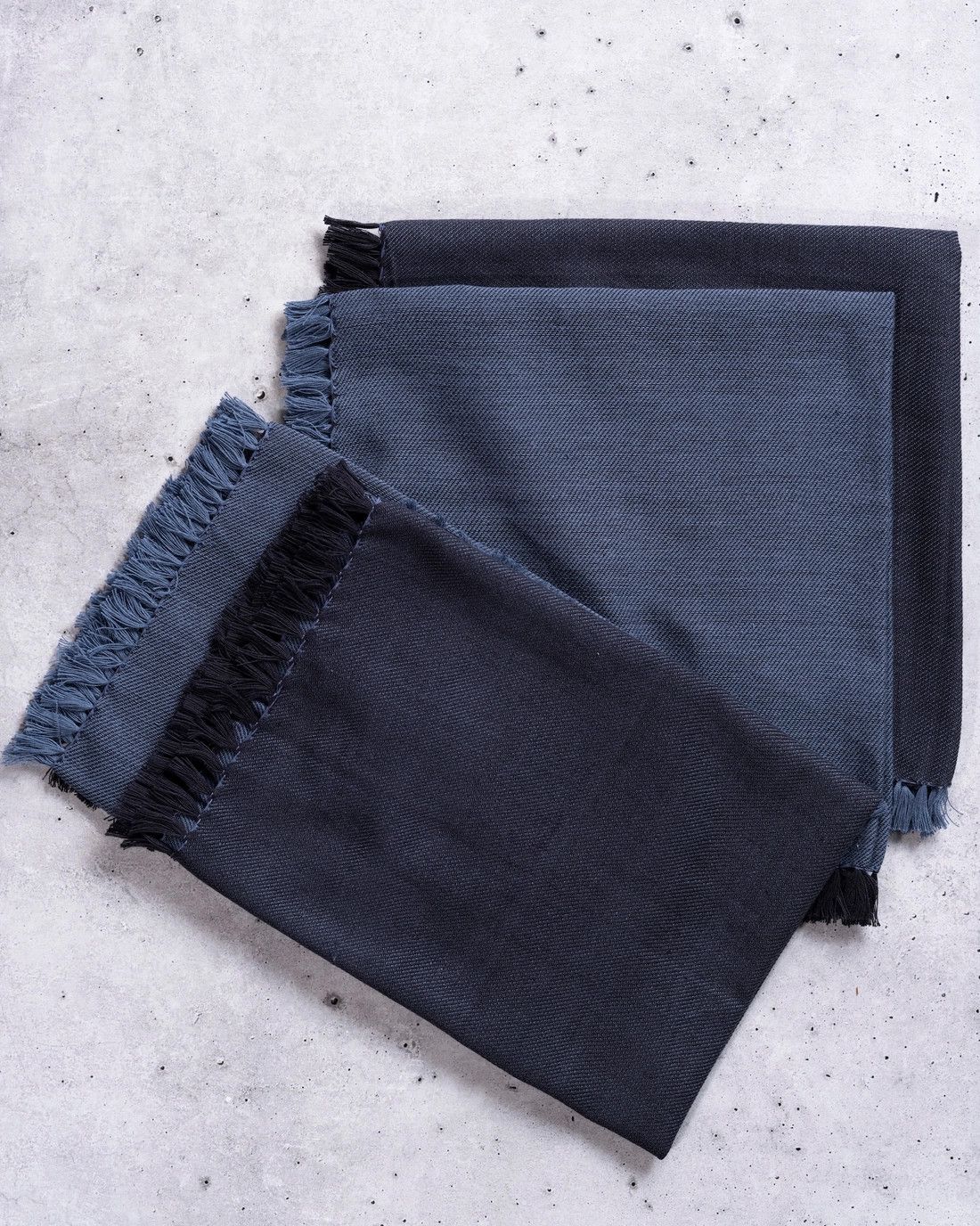 Reversible Cotton Napkins, Blue-Black, India