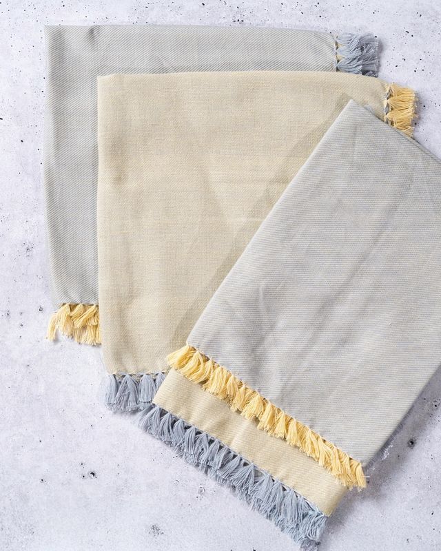 Reversible Cotton Napkins, Gold-Silver, India