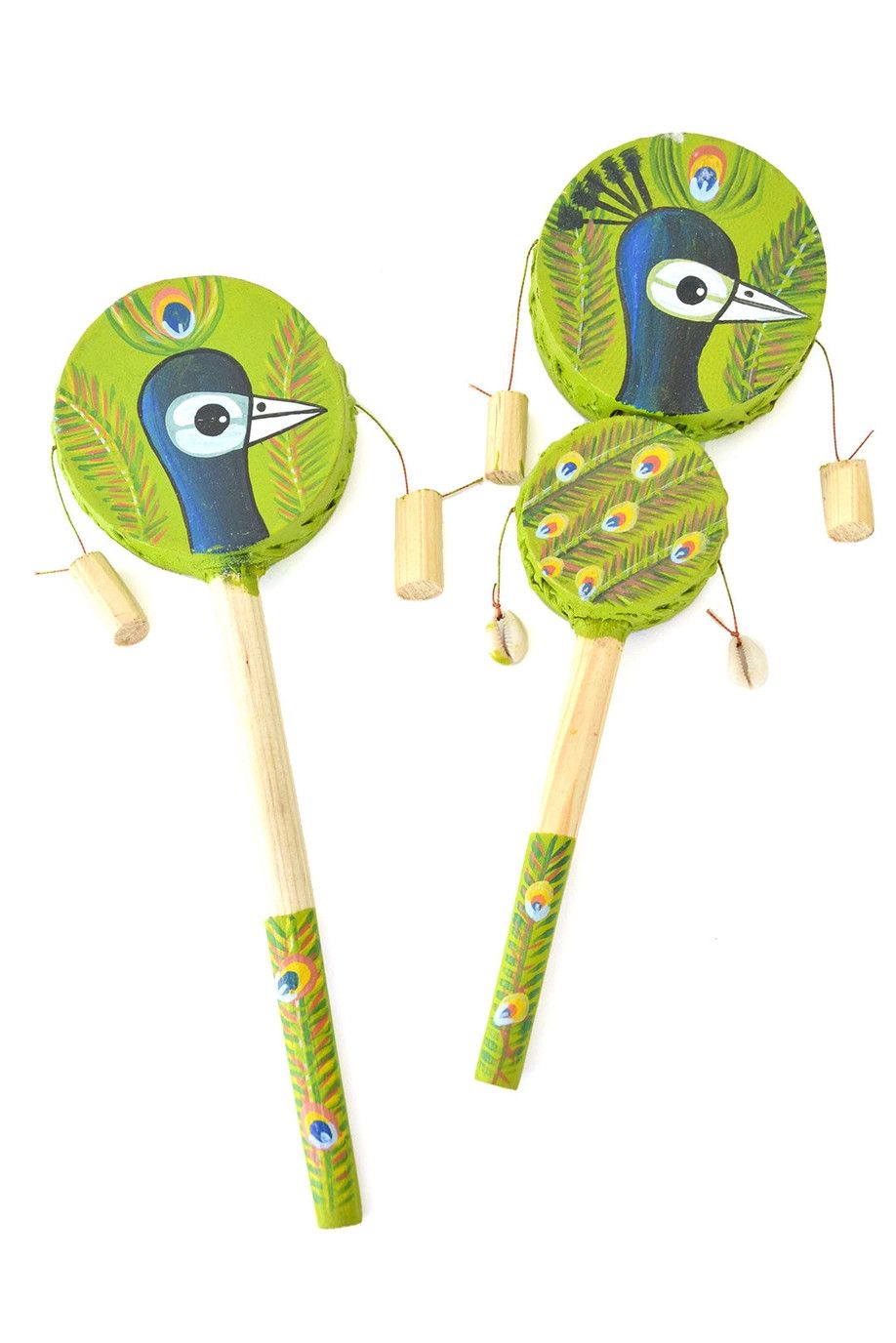 Reversible Peacock Spin Drum, Kenya