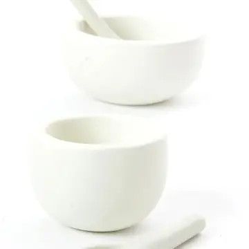 White Soapstone Salt Cup, Medium, Kenya
