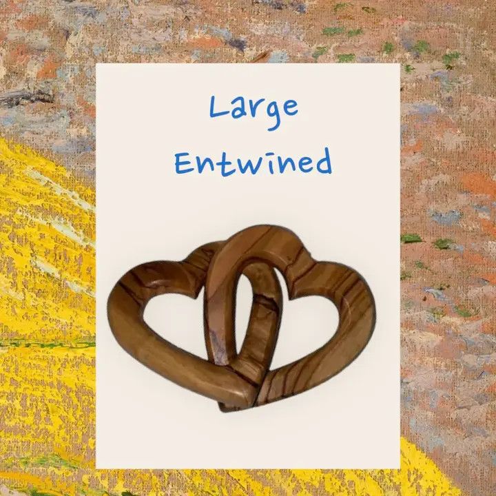 Medium  Olive Wood Entwined Heart, Palestine