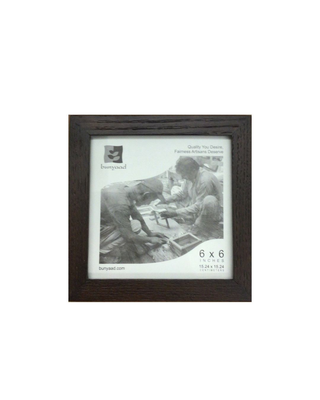 Dark Red Oak Striped Wood Frame 6"X6", Pakistan