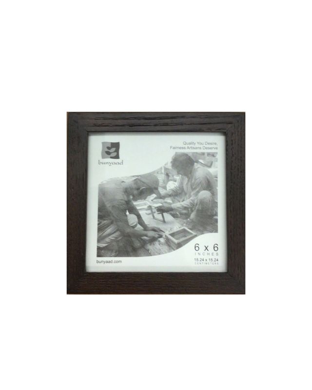 Dark Red Oak Striped Wood Frame 6"X6", Pakistan