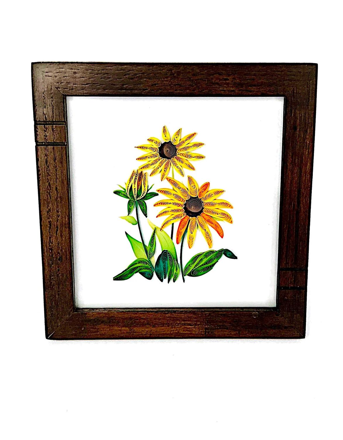 Dark Red Oak Striped Wood Frame 6"X6", Pakistan