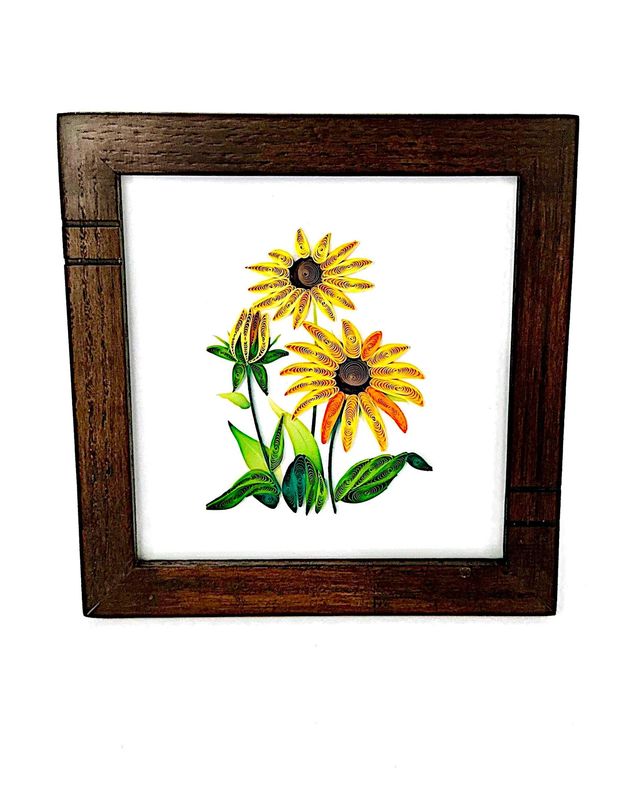 Dark Red Oak Striped Wood Frame 6"X6", Pakistan