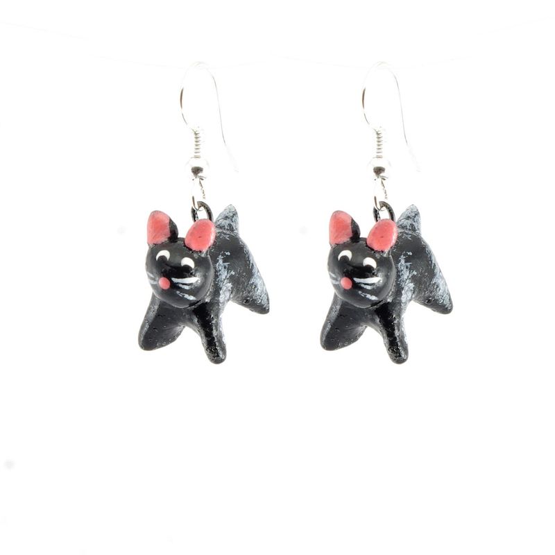 Cat Ceramic Earrings, Guatemala