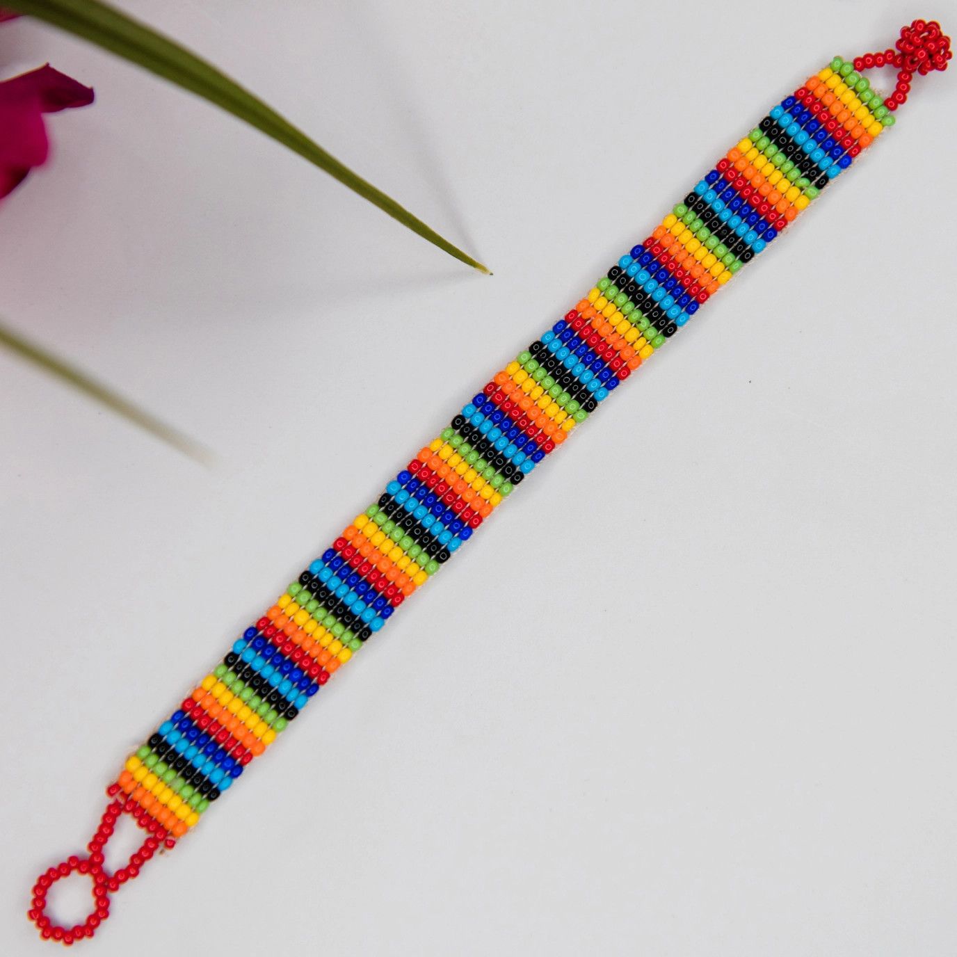 Rainbow Beaded Friendship Bracelet, Guatemala