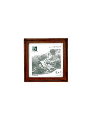 Natural Red Oak Etched Wood Frame 6"x6", Pakistan