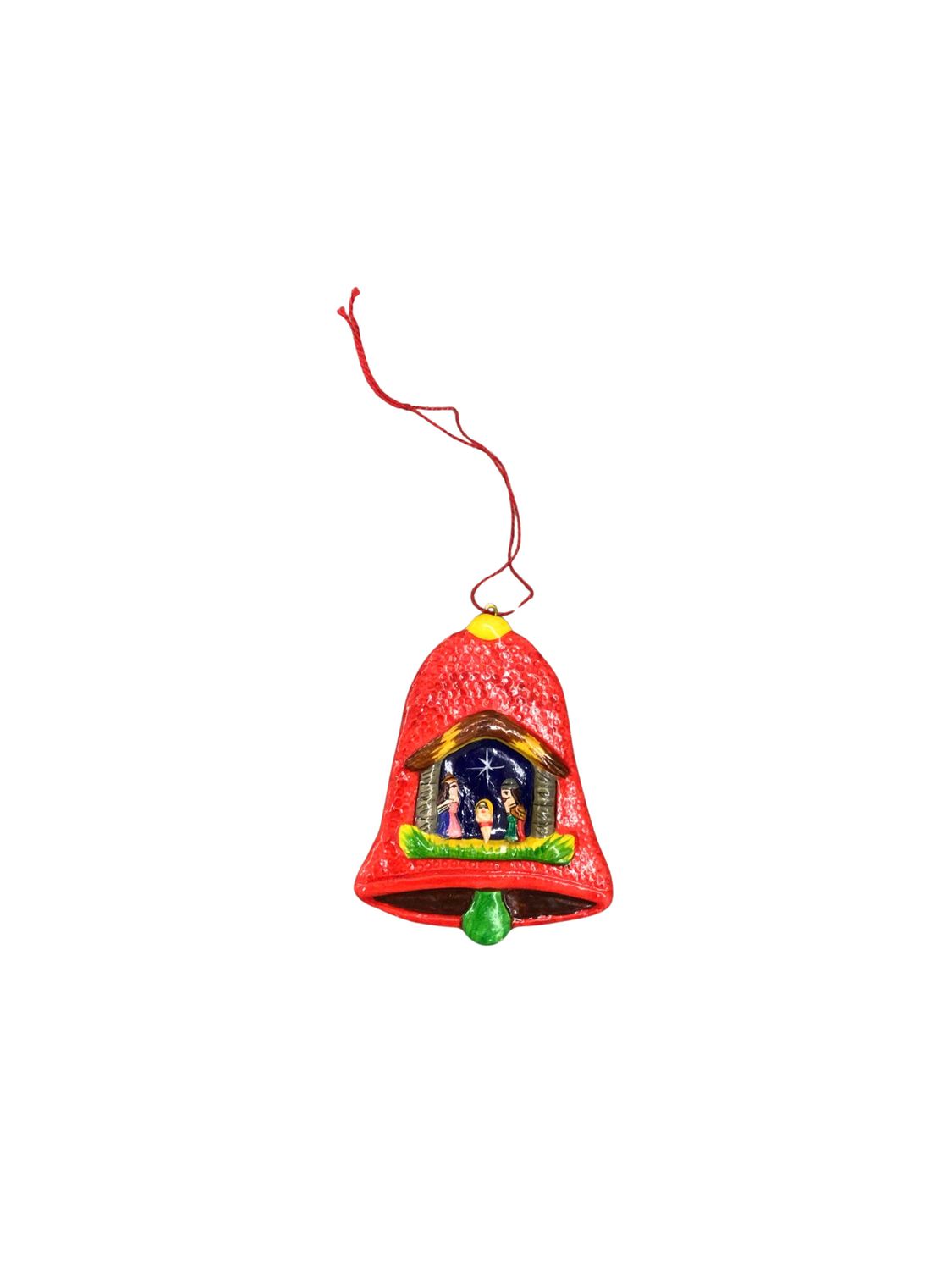 Red Nativity Scene Ornament, Peru
