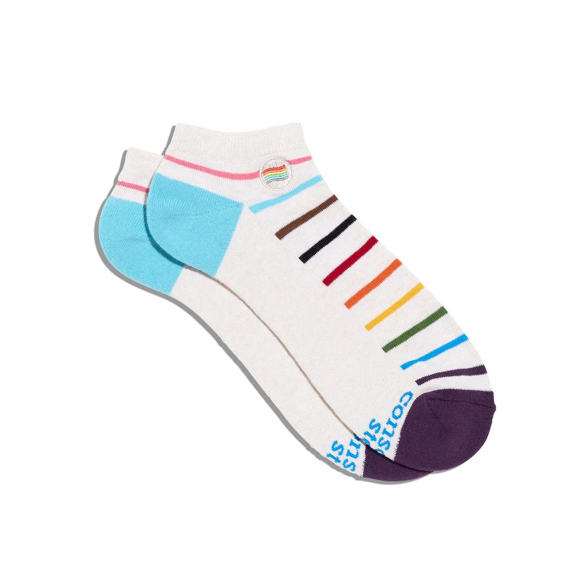 Ankle- Socks That Save LGBTQ Lives, Stripes, Medium