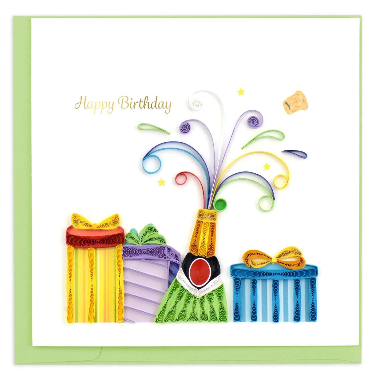 Birthday Champagne Quilling Card, Vietnam