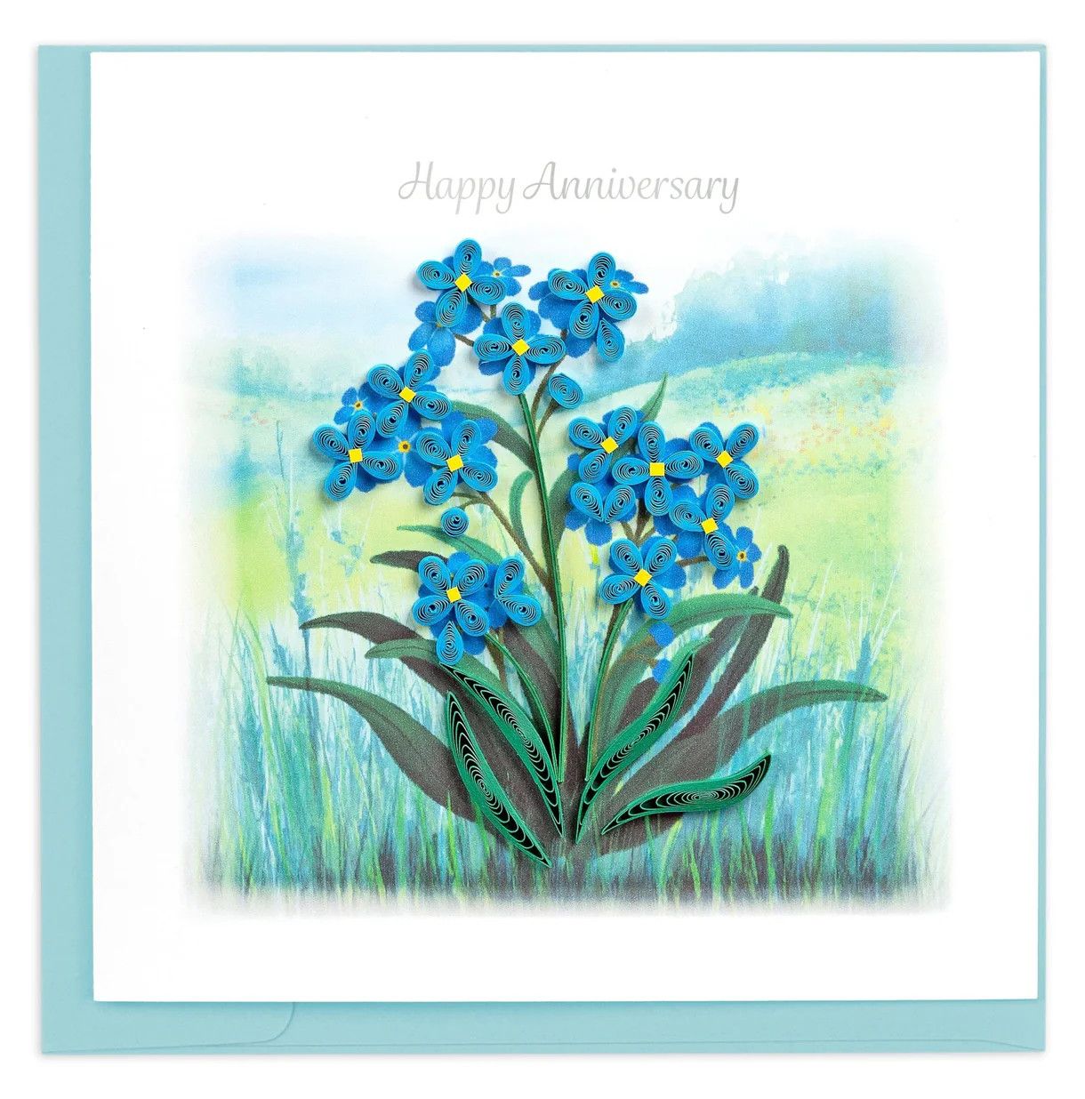 Happy Anniversary Forget Me Not Quilling Card, Vietnam