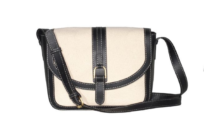 Organic Canvas and Eco Leather Crossbody Purse, India