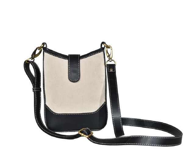 Organic Canvas and Eco Leather Small Crossbody Bag, India