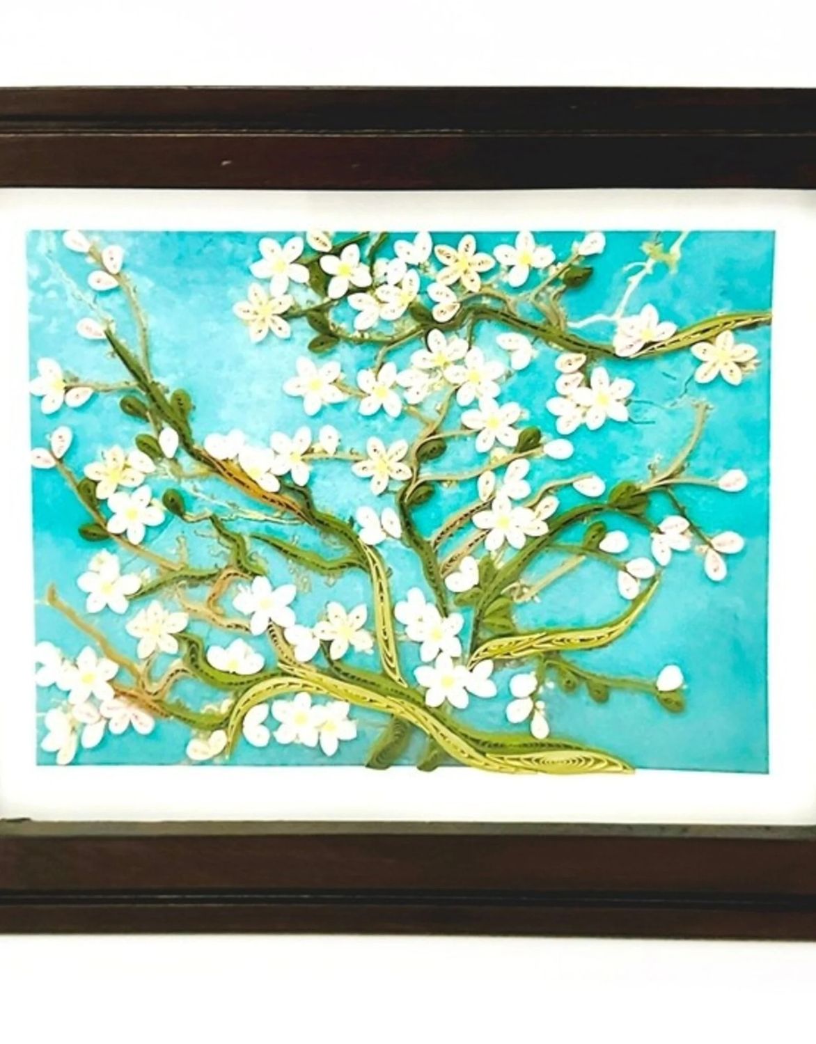 Dark Red Oak Etched Wood Frame 5" x 7", Pakistan