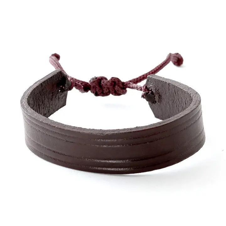 Brown Adjustable Leather Bracelet, Kenya