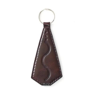Brown Stamped Leather Key Ring, Burkina Faso