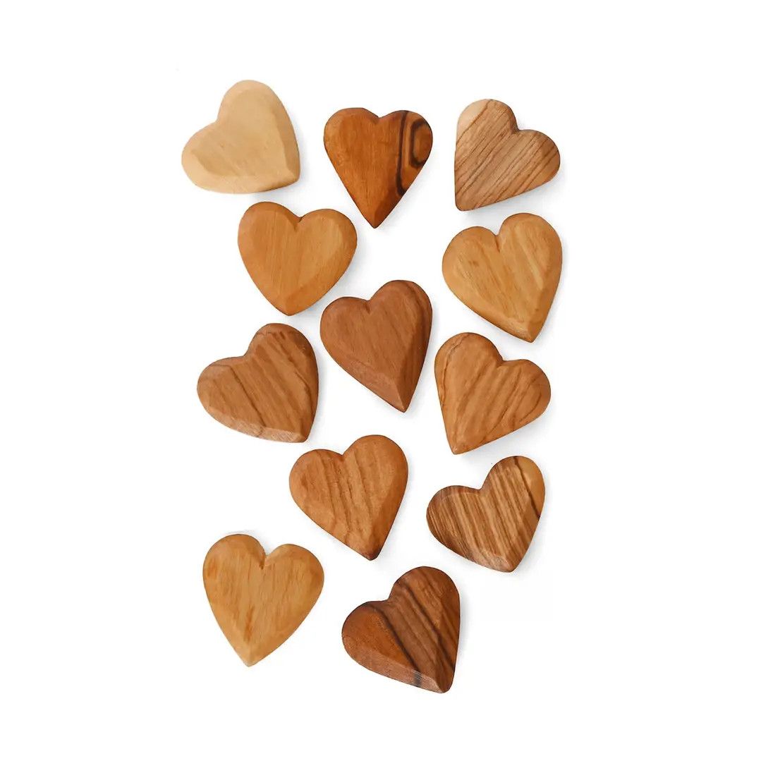 Mini Flat Olive Wood Heart, Kenya