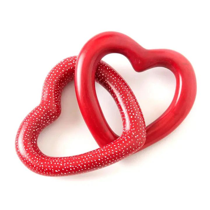 Red Soapstone Interlocking Hearts, Kenya