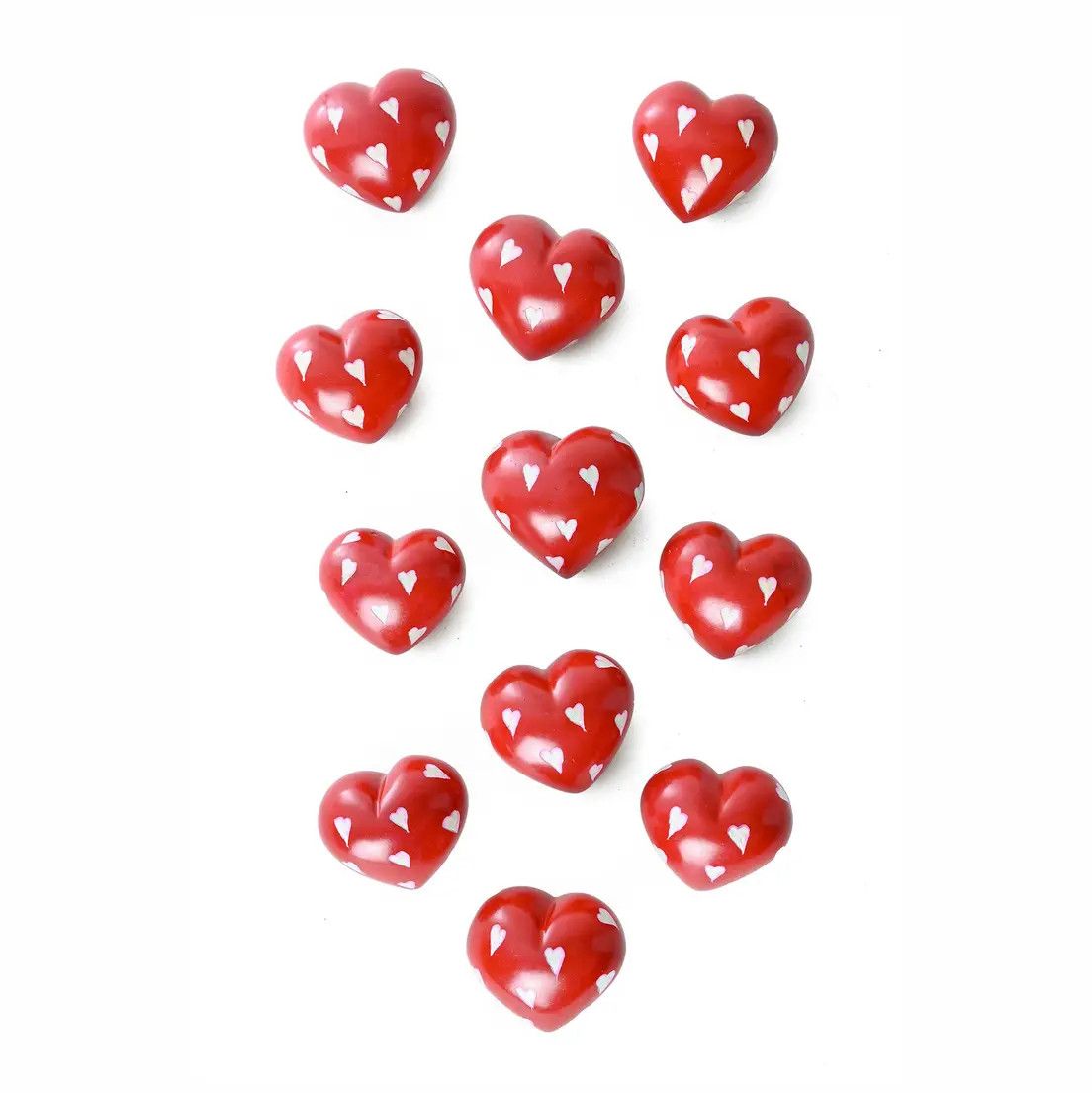 Red Soapstone Hearts on Hearts, Kenya