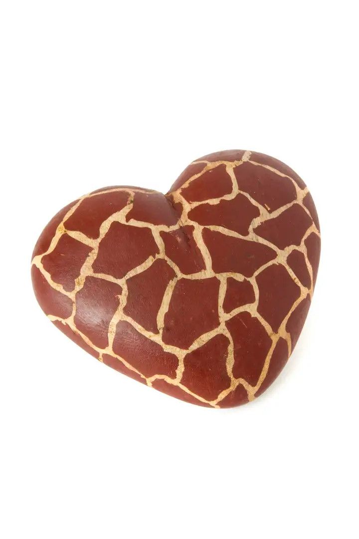 Jacaranda Wood Giraffe Print Heart, Kenya