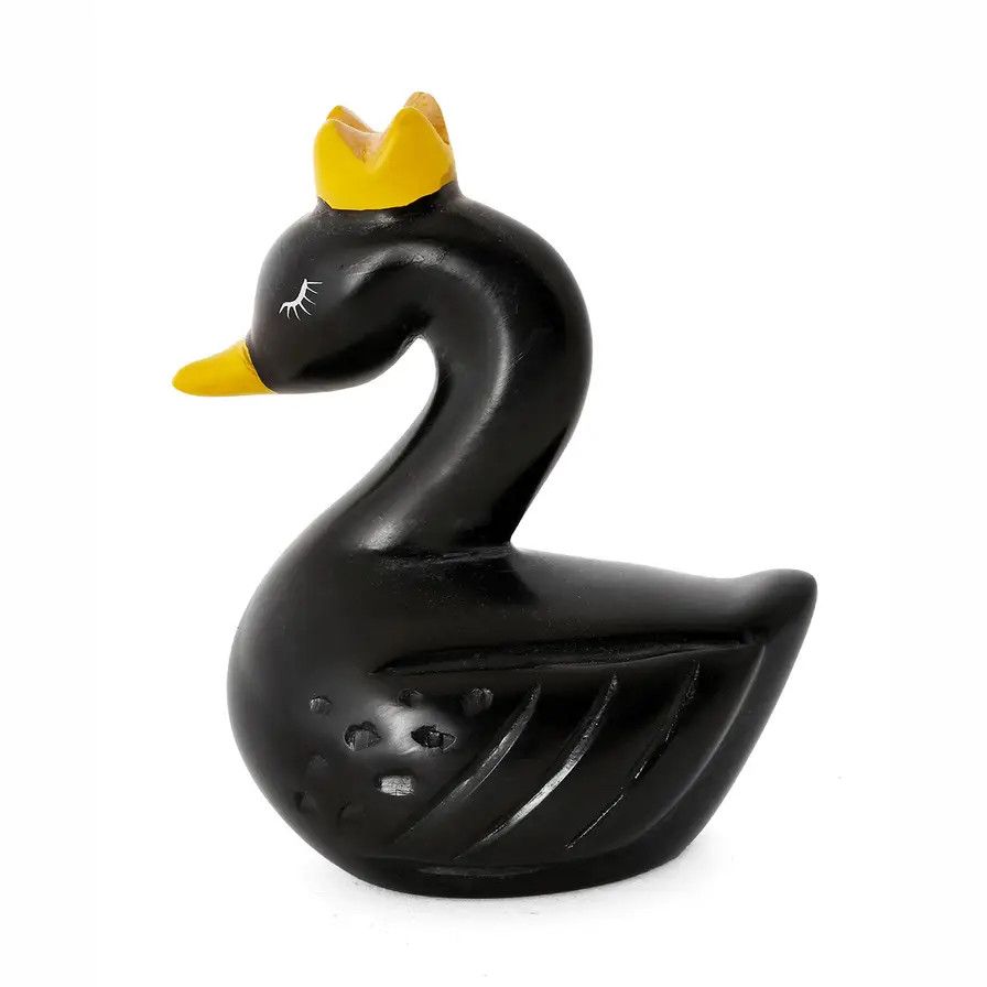 Regal Black Soapstone Swan, Kenya