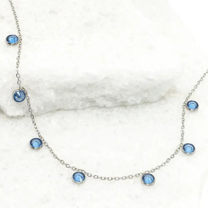 Guiding Lights Necklace in Silver &amp; Blue, China