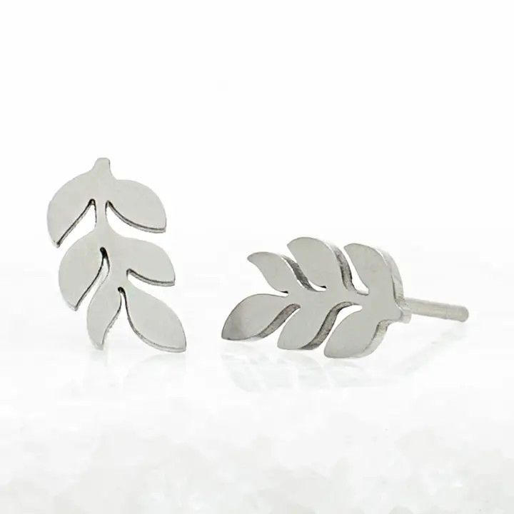 Rowan Leaf Stud Earrings, China