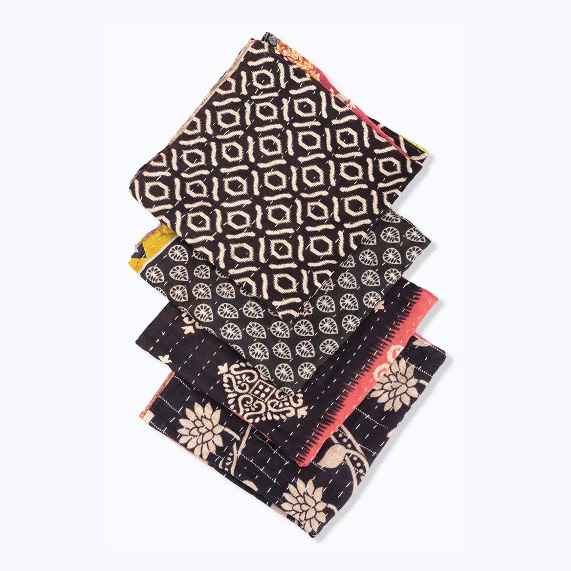 Black Kantha Napkin, India