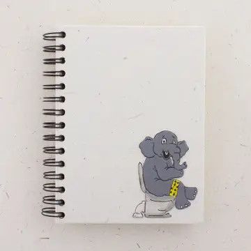 Large Notebook - Elephant on Toilet, Sri Lanka