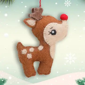 Felt Ornament - Rudolph, Sri Lanka