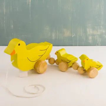 Wooden Pull Along - Duck Family, Sri Lanka
