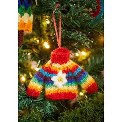 Rainbow Knitted Wool Jumper Ornament, Nepal