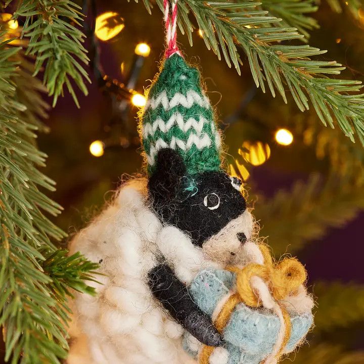 Felt Black Sheep Ornament, Nepal