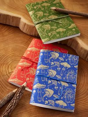 Mushroom Print Lokta Notebook, Nepal
