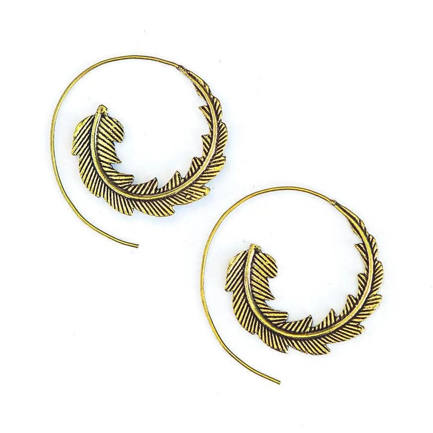 Brass Phoenix Earrings, India