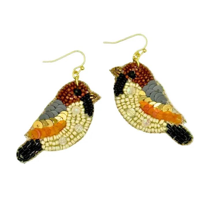 Beaded Songbird Earrings, India