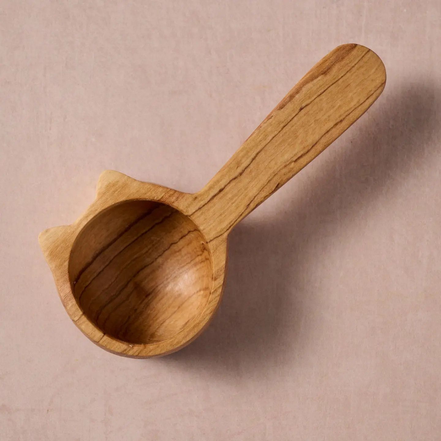 Kijiko Olive Wood Cat Coffee Scoop, Kenya