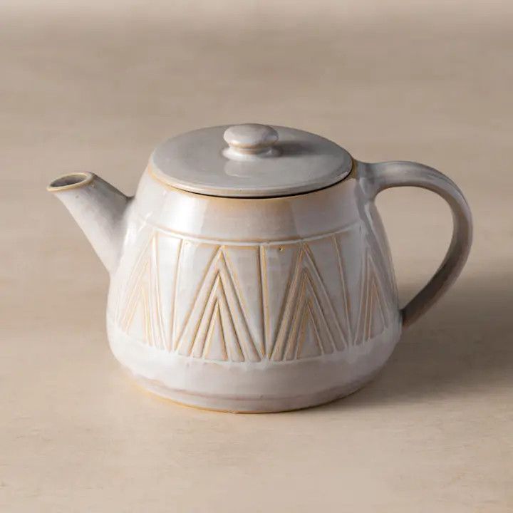 Mountain Peaks Ceramic Teapot, Nepal