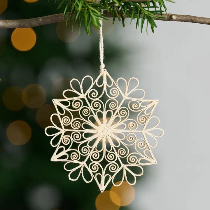 Quilled Cream Snowflake Ornament, Bangladesh