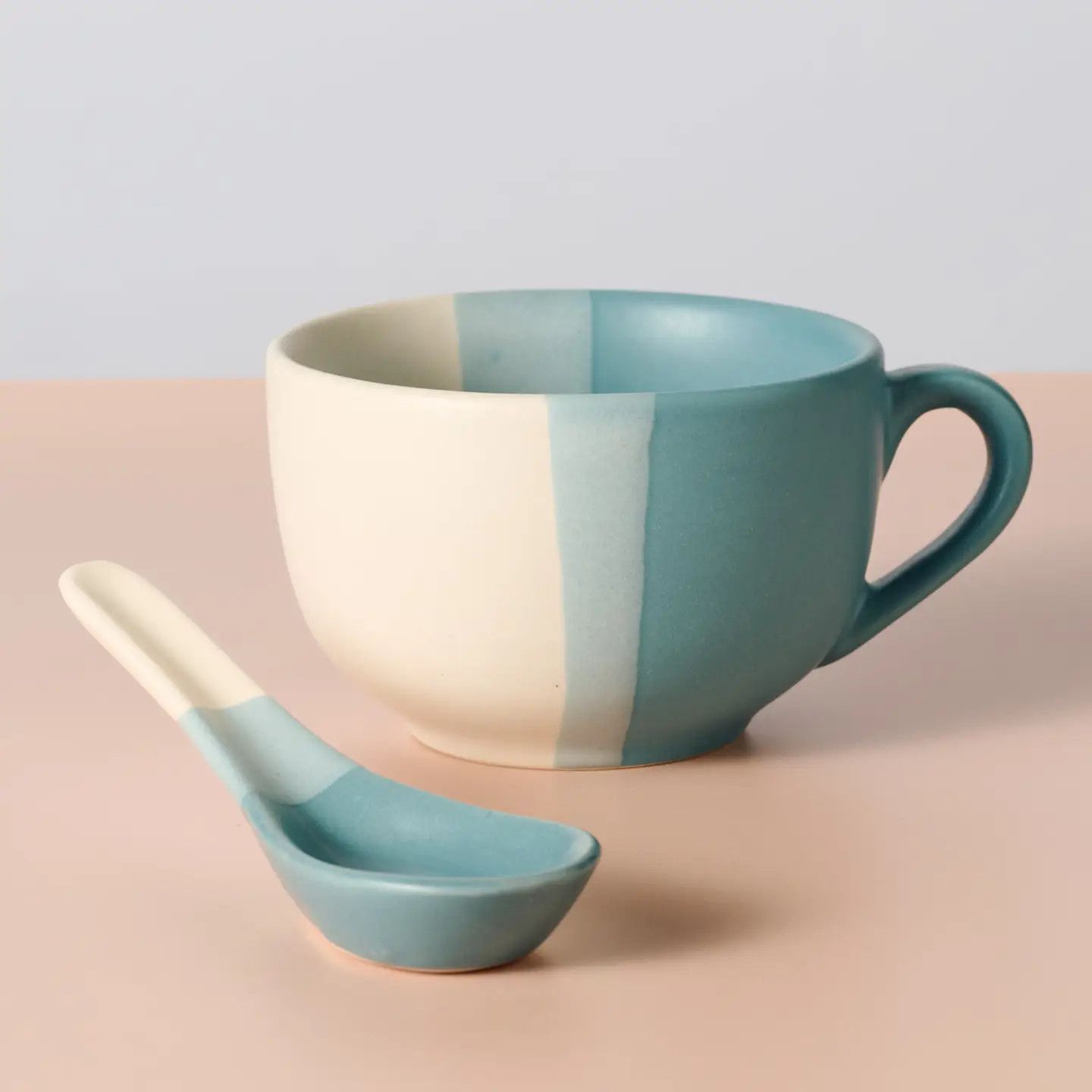 Pheeka Striped Jumbo Mug with Spoon, India