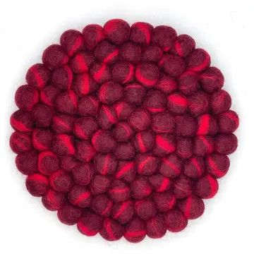 Red Marble Felt Trivet, Nepal