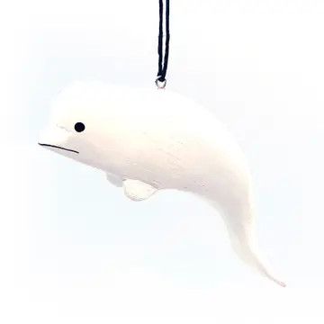 Beluga Whale Balsa Ornament, Nicaragua